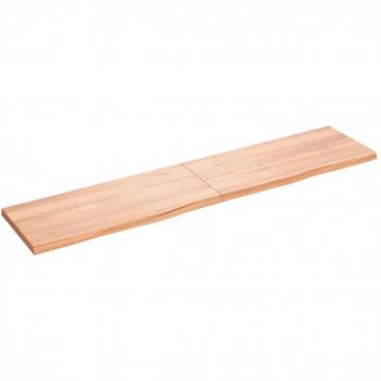 vidaXL Wall Shelf - Light Brown, 180x40x(2-4) cm, Treated Solid Wood Oak