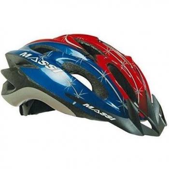 Massi Wavy - Casco para Bicicleta Unisex, Color Azul/Rojo, 56-61 cm