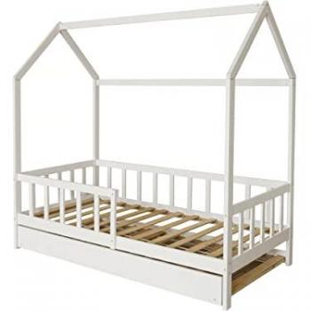 Cama cabaña infantil Paloma con cajón - 90 x 190 cm - Blanco
