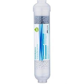 Geekpure Cartucho de filtro de agua de repuesto alcalino universal en línea de 10 pulgadas pH+ para sistema de ósmosis inversa -1/4 pulgadas de rosca