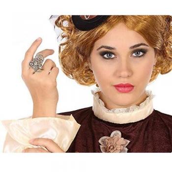 Atosa-57329 Atosa-57329-Accesorio para disfraz Steampunk -Bague Mujer 57329, Plata