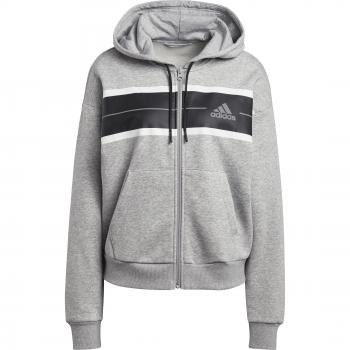 Sudadera con capucha mujer adidas Essentials Fleece Suelta Con Cremallera Completa Gris Blanco Negro - XS