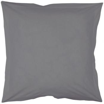 Douceur d'Intérieur - 1640687, Funda De Almohada, 63 X 63 Cm, Lit Uni, Liso 57 Hilos, Gris