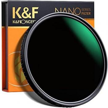 Filtro ND8-ND128 (5 Pasos) K&F Concept 49mm Filtro Densidad Neutra Ajustable ND8 ND16 ND32 ND64 ND128 Filtro Slim Vidrio Óptico Nano-Recubrimiento MRC de 18 Capas para Todas Las Lentes de cámara DSLR