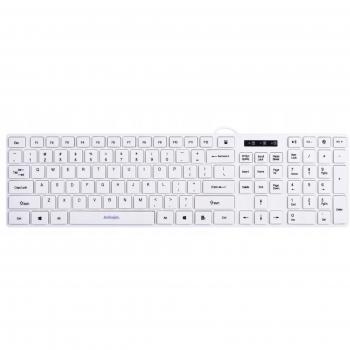 Teclado Activejet Klawiatura USB K-3066SW Blanco QWERTY
