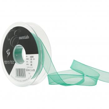 Cinta de tela supertransparente Berisfords de 15 mm, color verde esmeralda