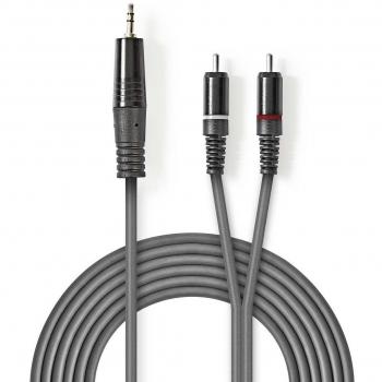 Cable de audio Nedis 3,5mm a 2 x RCA 1,5m Gris