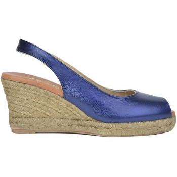 Alpargatas de cuña de mujer de piel en azul - EL CABALLO CB4011-14 MARINO LAMIMARINO LAMI