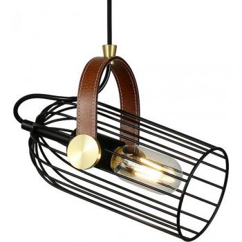Lámpara colgante industrial y retro Antoin Black, 1 luz, E27, color negro