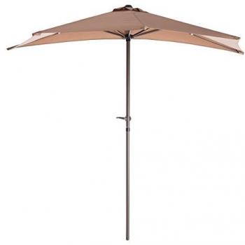 Parasol Plegable Marrón de Aluminio de 250 cm con Manivela