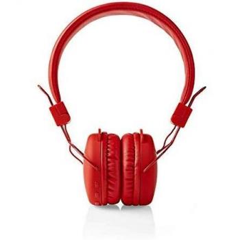 Nedis hpbt1100rd auriculares inalambricos bluetooth de diadema plegable rojo