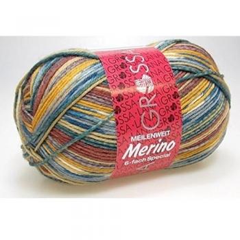 Lana Grossa Merino de 6 enchufes especial 9179 Calcetines