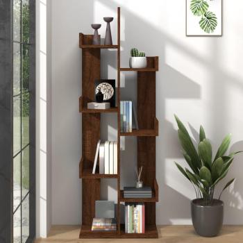 Estantería de madera contrachapada marrón roble 48x25,5x140 cm