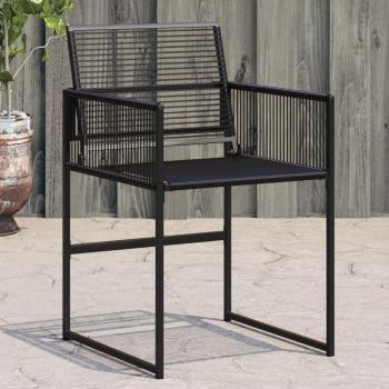 Set de 4 sillas de jardín en Polyrattan negro