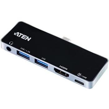ATEN UH3238-AT: Estación de acoplamiento de viaje USB-C con pasarela de alimentación y 5 en 1