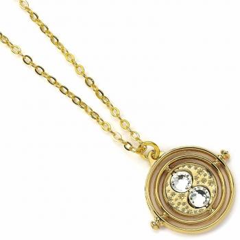 Collar con Colgante Giratiempo de Harry Potter - Baño de Oro y Materiales Metálicos