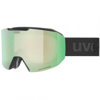 Máscara de esquí Uvex Evidnt Attract S con lente fotocromática verde, color negro