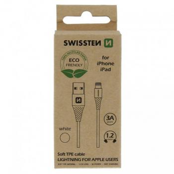 Cable de Datos USB/Lightning Blanco 1,2m Ecológico Swissten