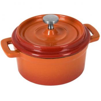 Cocotte redonda. Cazuela de hierro fundido con pomo de acero inoxidable. 10 cm, ideal para servir. Varios colores.