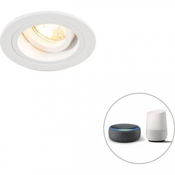 Foco empotrado redondo blanco orientable con bombilla inteligente WiFi GU10 - CHUCK