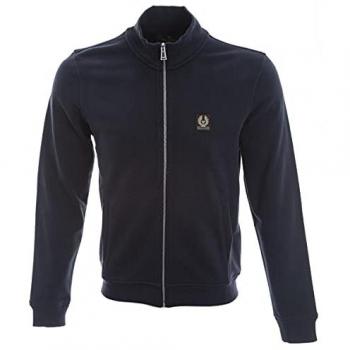 Belstaff Men's Full Zip Sweatshirt - Dark Ink with Small Logo