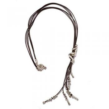 UNO de 50 Beunic Leather and Silver-Plated Metal Necklace