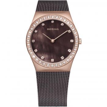 Reloj Clásico de Dama Bering 12426-262 con Movimiento de Cuarzo, Acero Inoxidable y Cristal de Zafiro - Resistente al Agua 5 ATM