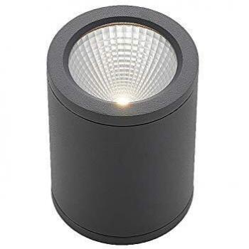 Lucande Downlight LED Embla, aluminio, IP54, gris oscuro, lámpara de techo moderna para exterior (jardín, terraza, balcón), 1 llama