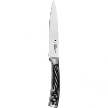 Juego de Cocina San Ignacio: Set Sartén Grill y Wok 28cm con Revestimiento Quantanium y Cuchillo Multiusos 12.5 cm de Acero Inox Lirio