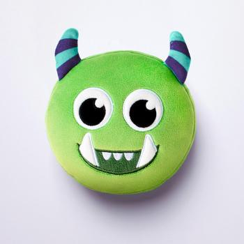 Almohada de peluche para viaje con diseño de monstruo verde