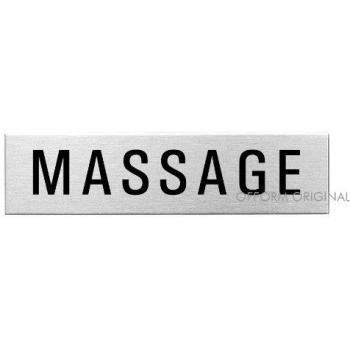 Ofform Placa de puerta l Señal acero inoxidable I Massage l 160x40 mm l No.8419