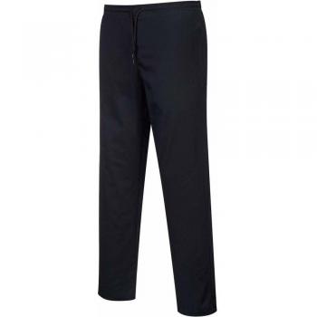 Pantalones de cocina con cordones Portwest C070 negros, tejido duradero, talla S, 33 de longitud