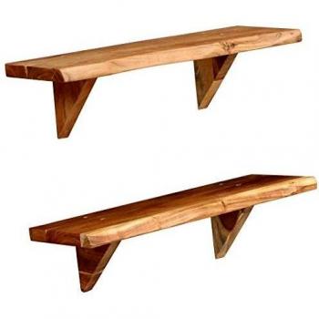 vidaXL Wall Shelves 2 pcs 60x20x18 cm Solid Acacia Wood