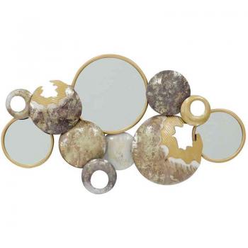 Espejo abstracto Signes Grimalt By Sigris - Mueble Auxiliar Dorado 56x6x101 cm