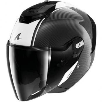 Shark RS Jet Carbon Skin Casco Jet - Negro Blanco (L)