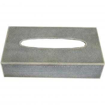 Fundashop FCPV32 - Caja cubre Kleenex, decorada en galuchat, madera, color gris