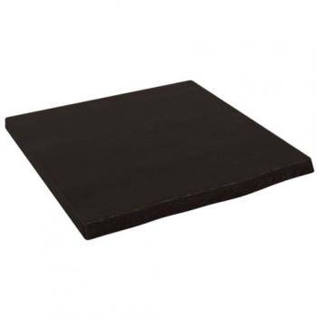 Estante de Pared Madera Roble Macizo Tratado Marrón Oscuro 40x40x2 cm