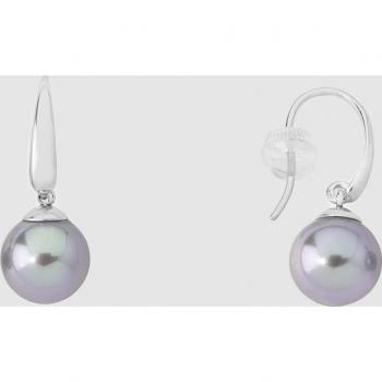 Pendientes Majorica Lyra de plata con perlas grises
