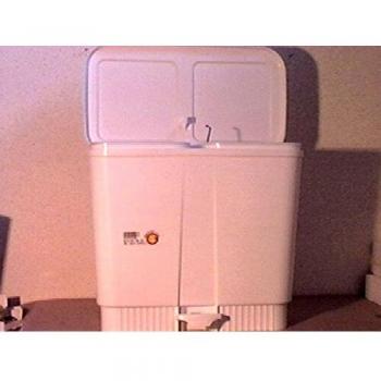 Cubo de Basura Ecológico Blanco a Pedal 26x45 cm 2 Compartimentos Giganplast