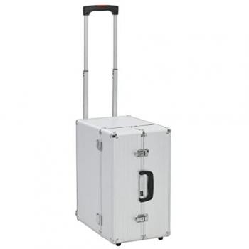 Maleta trolley de piloto aluminio plateado 47x39x27 cm