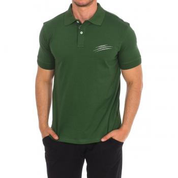 Plein Sport Men's Short-Sleeved Polo Shirt PIPS504 in Green Cotton