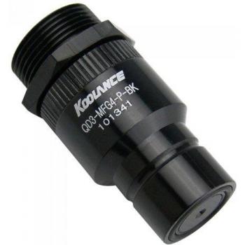 Conector Rápido Koolance QD3 con Bulkhead Recto Macho G1/4 Pulgadas IG - Sin Derrames, Negro