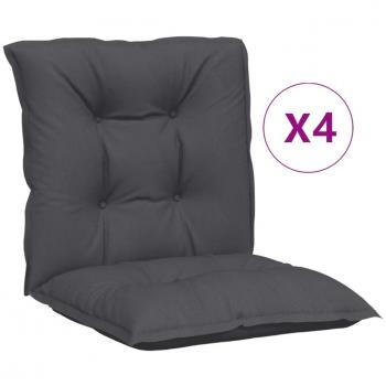 Anthracite Garden Lowback Chair Cushions 4 Pack 100x50x7 cm