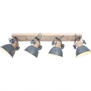 Foco de techo Gearwood Sienna Industrial 4 luces gris madera
