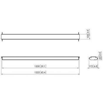 Soporte de Montaje PFA 9130 para Pantallas de Video - Barra Horizontal de 150 cm, Accesorio TV, Color Negro