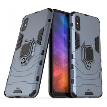 Funda Magnética Con Anillo Para Móvil Xiaomi Redmi 9A / 9AT Azul, Carcasa Antigolpes Resistente Rígida Dura con Tecnología de Absorción de Golpes