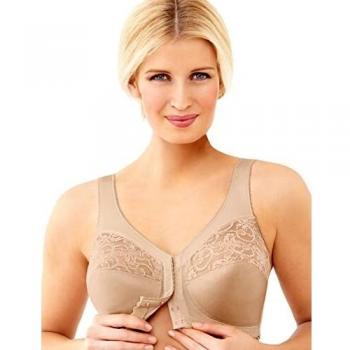 Glamorise MagicLift Front-Closure Support Bra - Pink Wireless Bra for Women 40-G