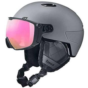 Julbo Casco de Nieve Globe Evo con Visera y Gafas de Nieve Globe Evo, Color Gris, Acabado Injected, Talla 54/58