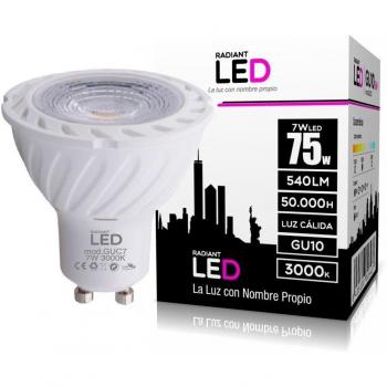 Bombilla LED GU10 7W 3000K Luz Cálida 540LM Radiant LED