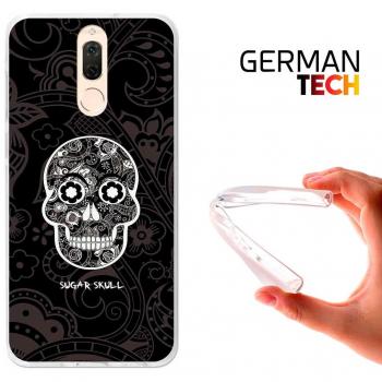 Funda Gel para Huawei Mate 10 Lite, Carcasa TPU Flexible fabricada con la mejor Silicona, protege y se adapta a la perfección a tu Smartphone y con nuestro exclusivo diseño German Tech®. Calavera de Azúcar Negra